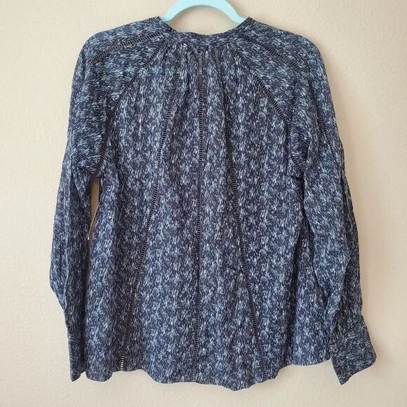 JOIE Dracha Printed Blue Long Sleeve Cotton Blouse Size Small - Picture 13 of 16
